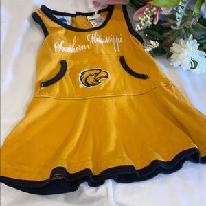 NCAA Southern Miss Yellow Black Athletic Sundress